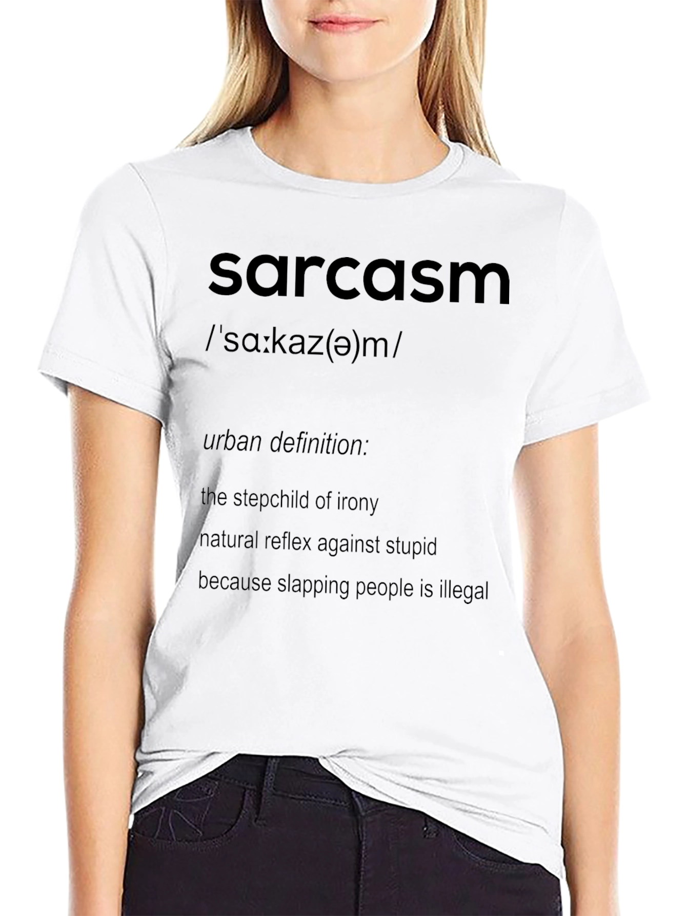 Sarcasm Definition Black T-Shirt - Humorous & Witty