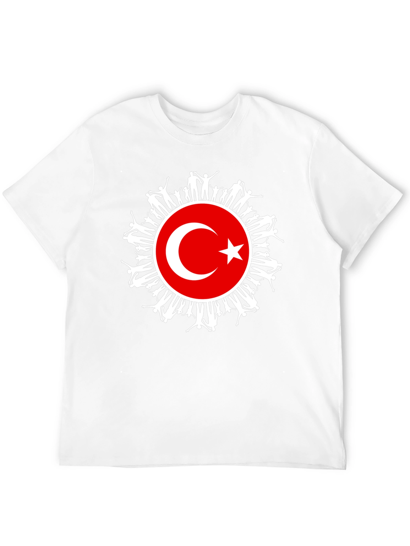 Turkey Flag People Graphic Black T-Shirt