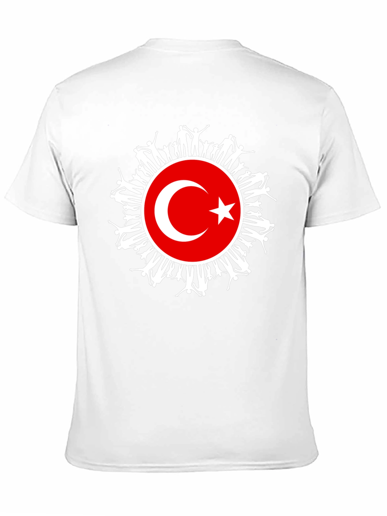 Turkey Flag People Graphic Black T-Shirt