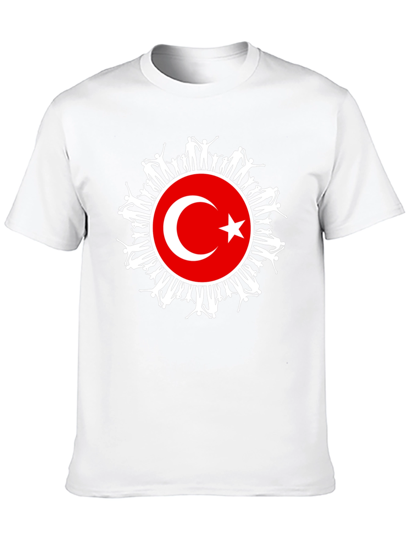 Turkey Flag People Graphic Black T-Shirt