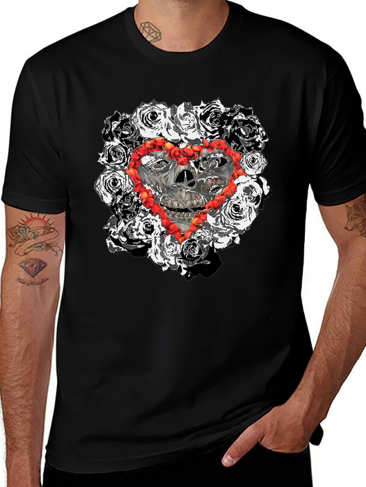 Skull & Roses Heart T-Shirt