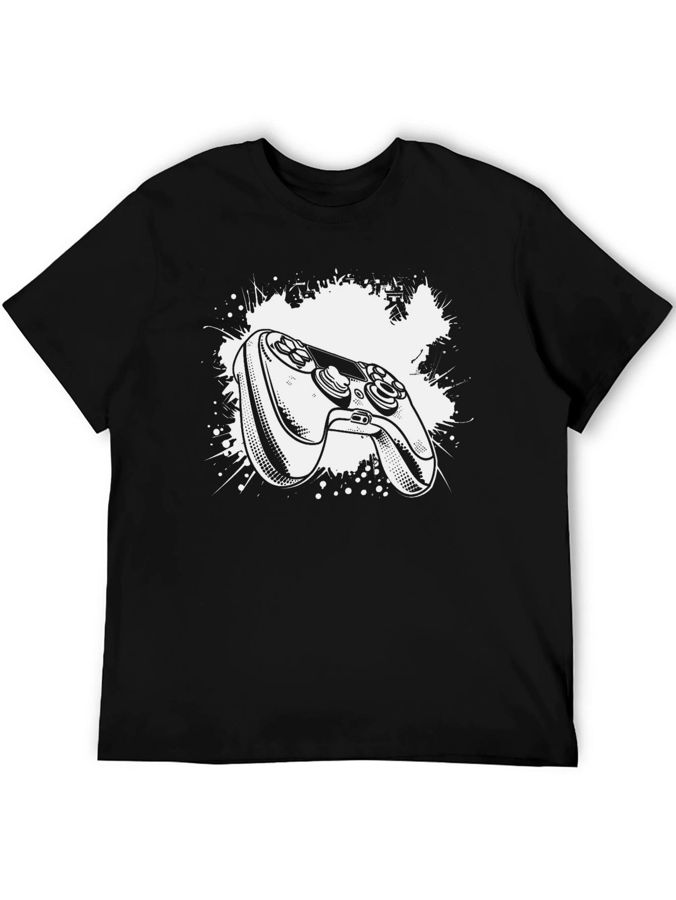 Gamer Controller Graphic Tee - Black Cotton T-Shirt