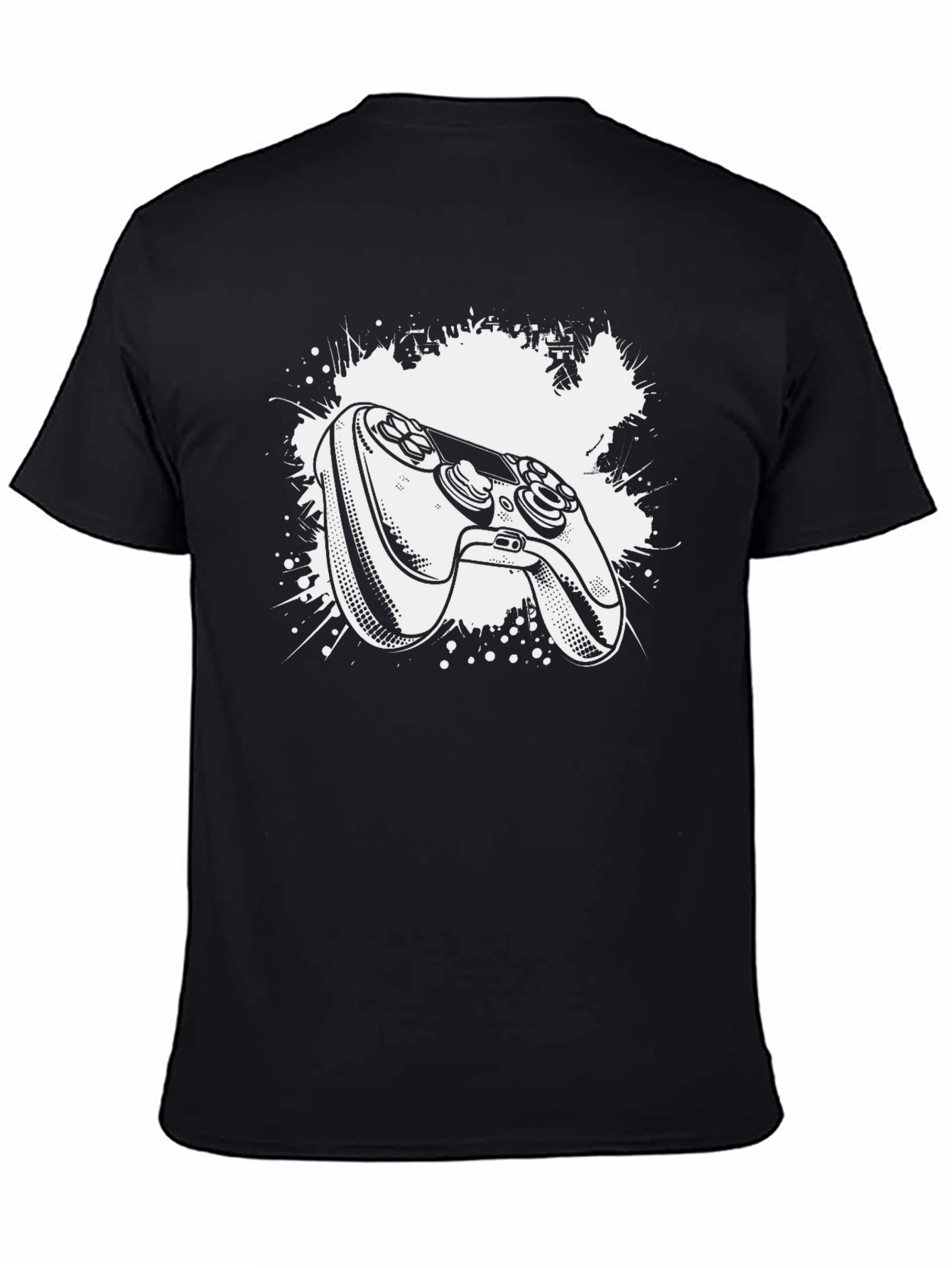 Gamer Controller Graphic Tee - Black Cotton T-Shirt