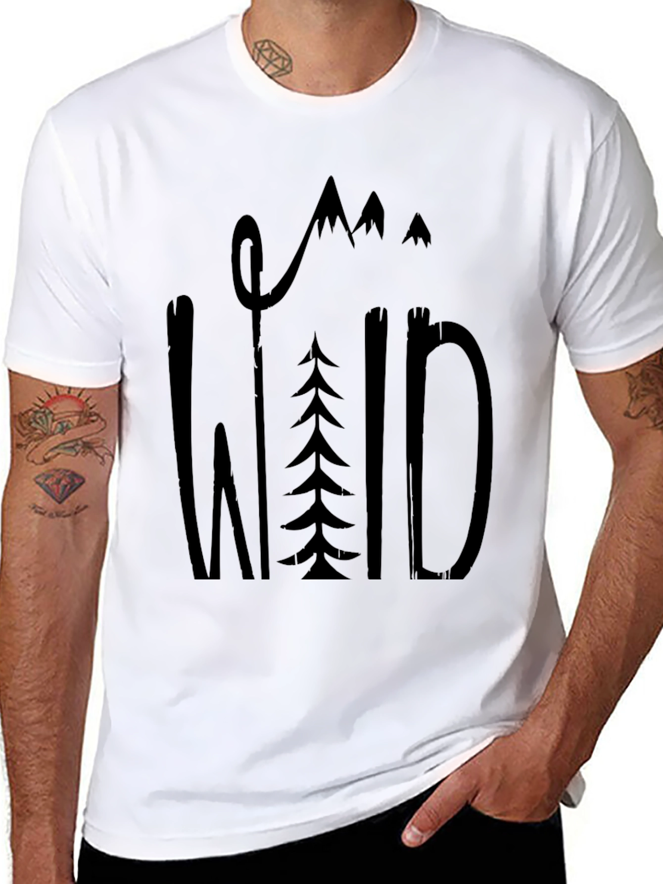 Wild Graphic Tee - Black Cotton Blend