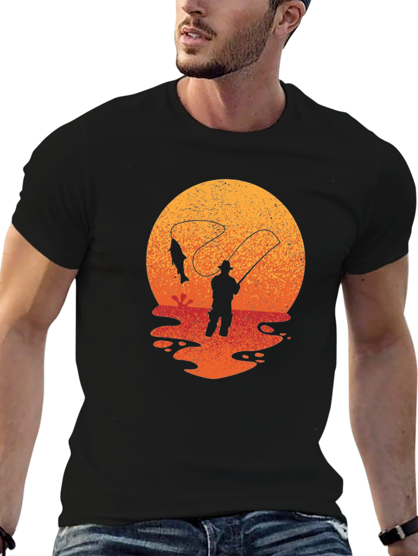 Fisherman Sunset Graphic Tee