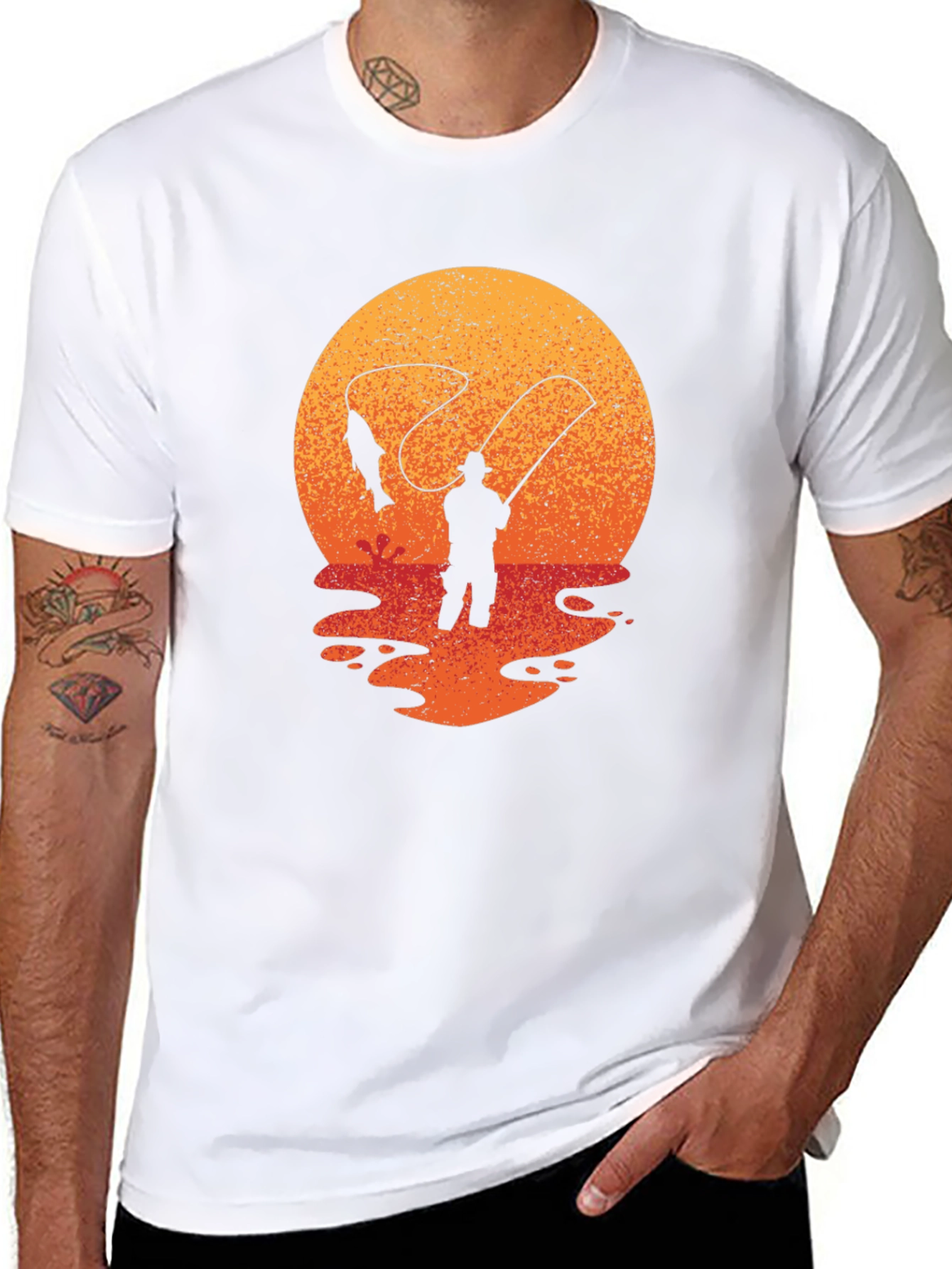 Fisherman Sunset Graphic Tee