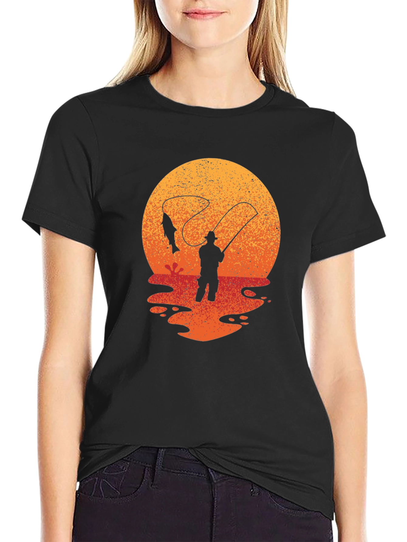 Fisherman Sunset Graphic Tee