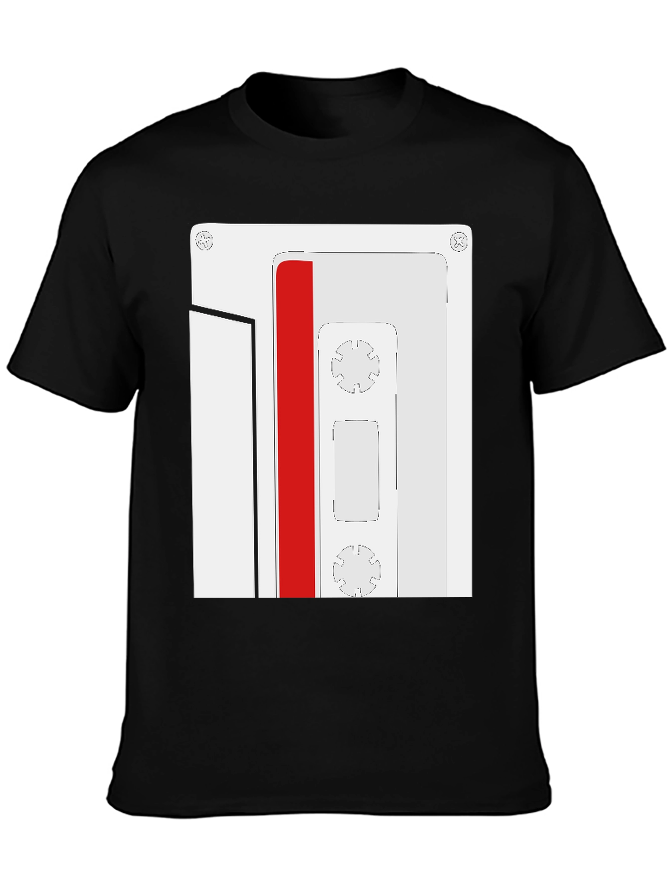 Retro Cassette Tape Graphic Tee - Black