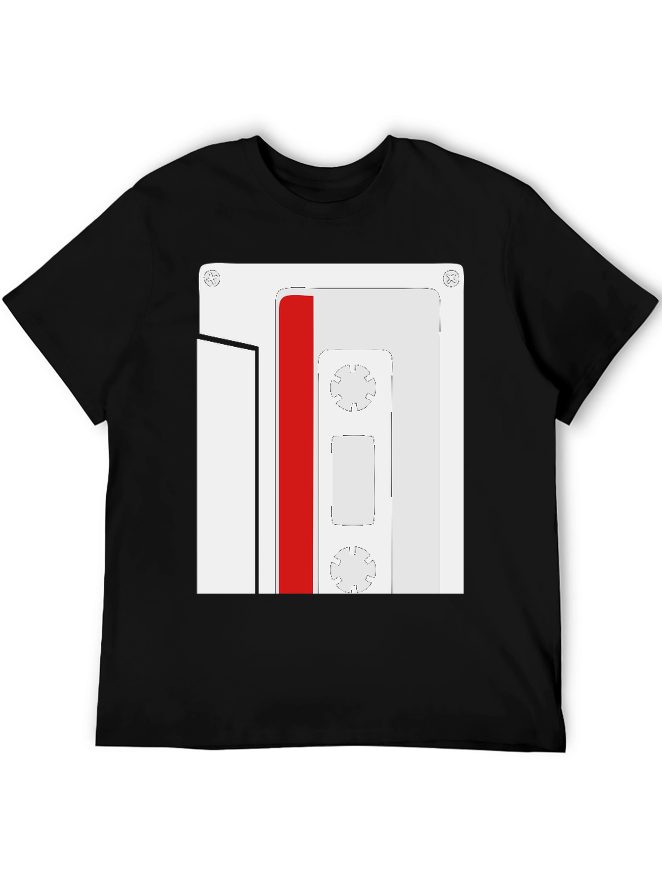 Retro Cassette Tape Graphic Tee - Black