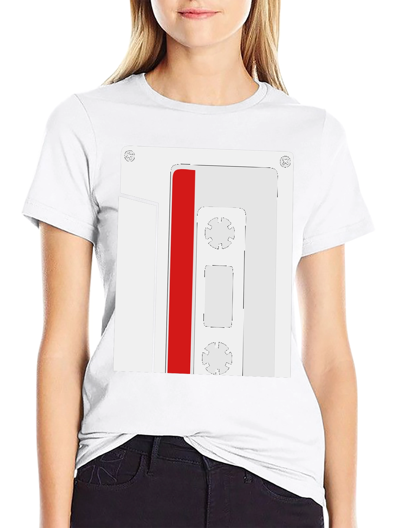 Retro Cassette Tape Graphic Tee - Black