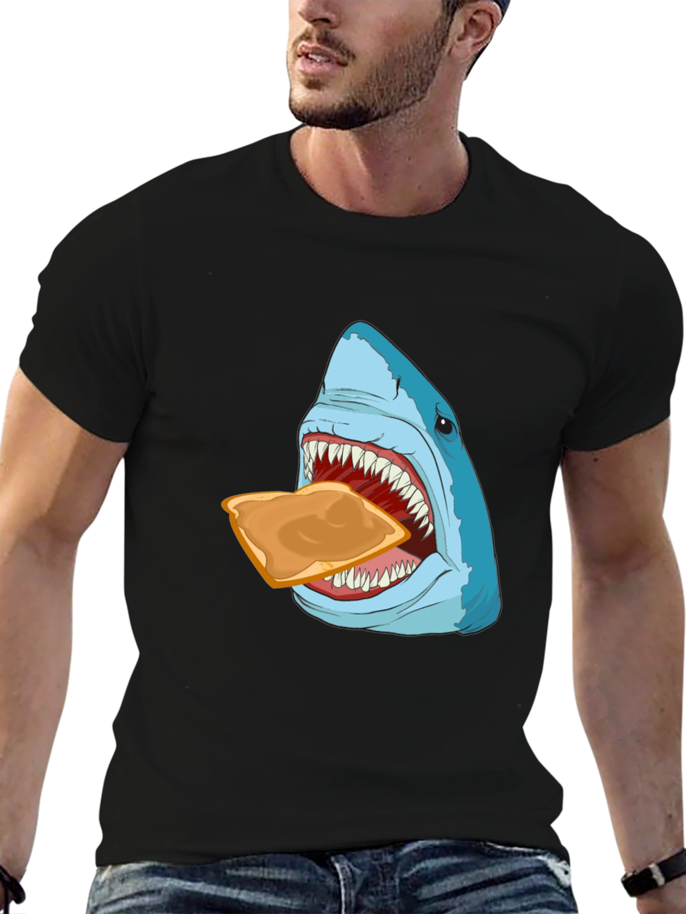 Shark Eating Toast Graphic Tee