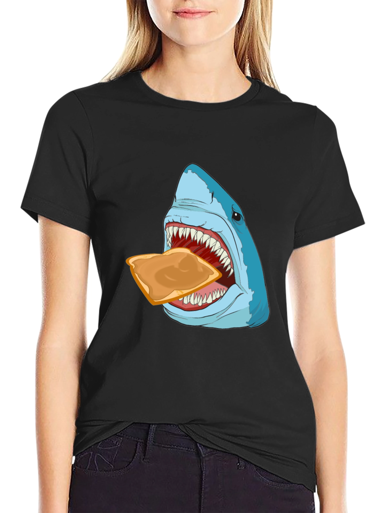 Shark Eating Toast Graphic Tee