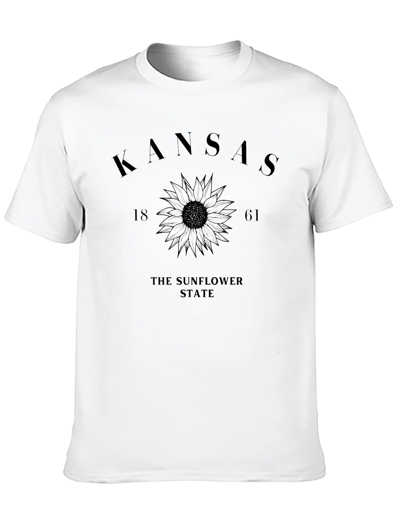 Kansas Sunflower State Graphic Tee - Black