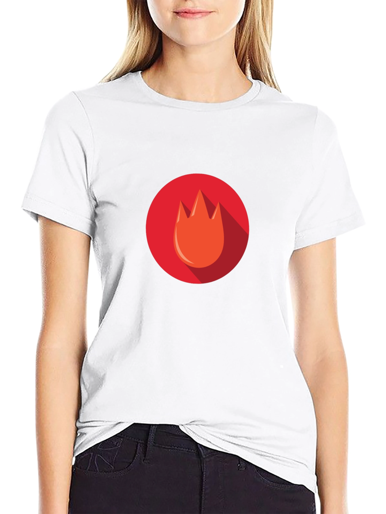 Flame Icon Tee - Modern Graphic Print T-Shirt