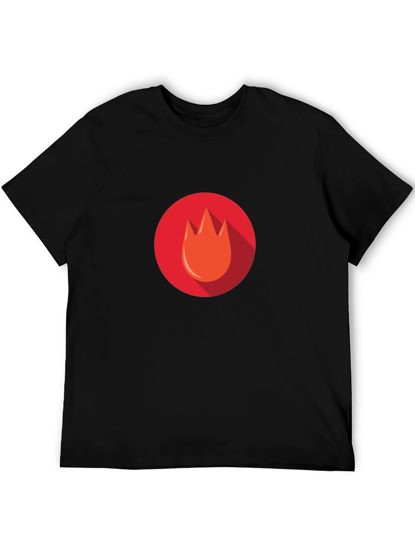 Flame Icon Tee - Modern Graphic Print T-Shirt