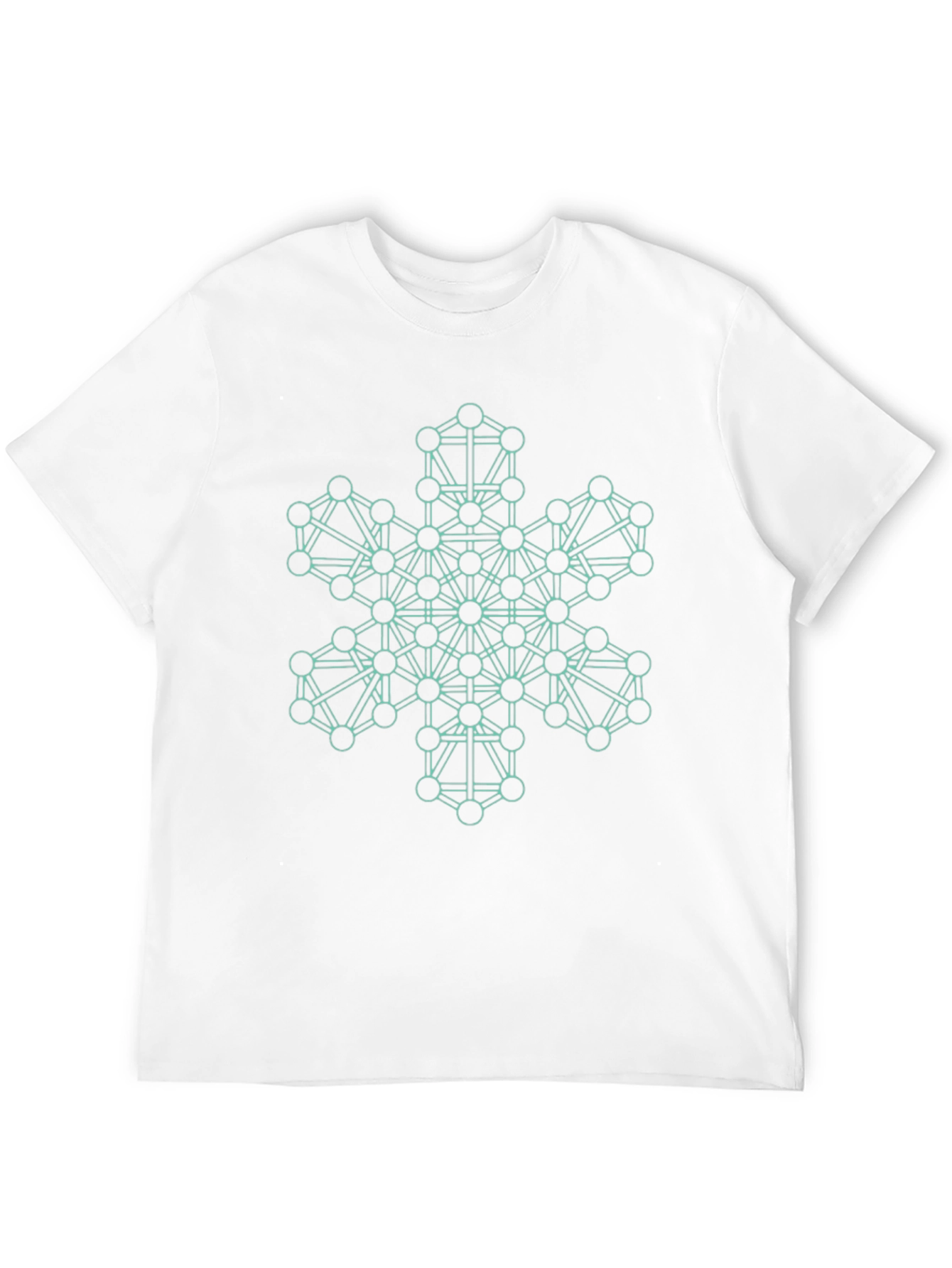 Geometric Snowflake Graphic Tee - Stylish Black T-Shirt