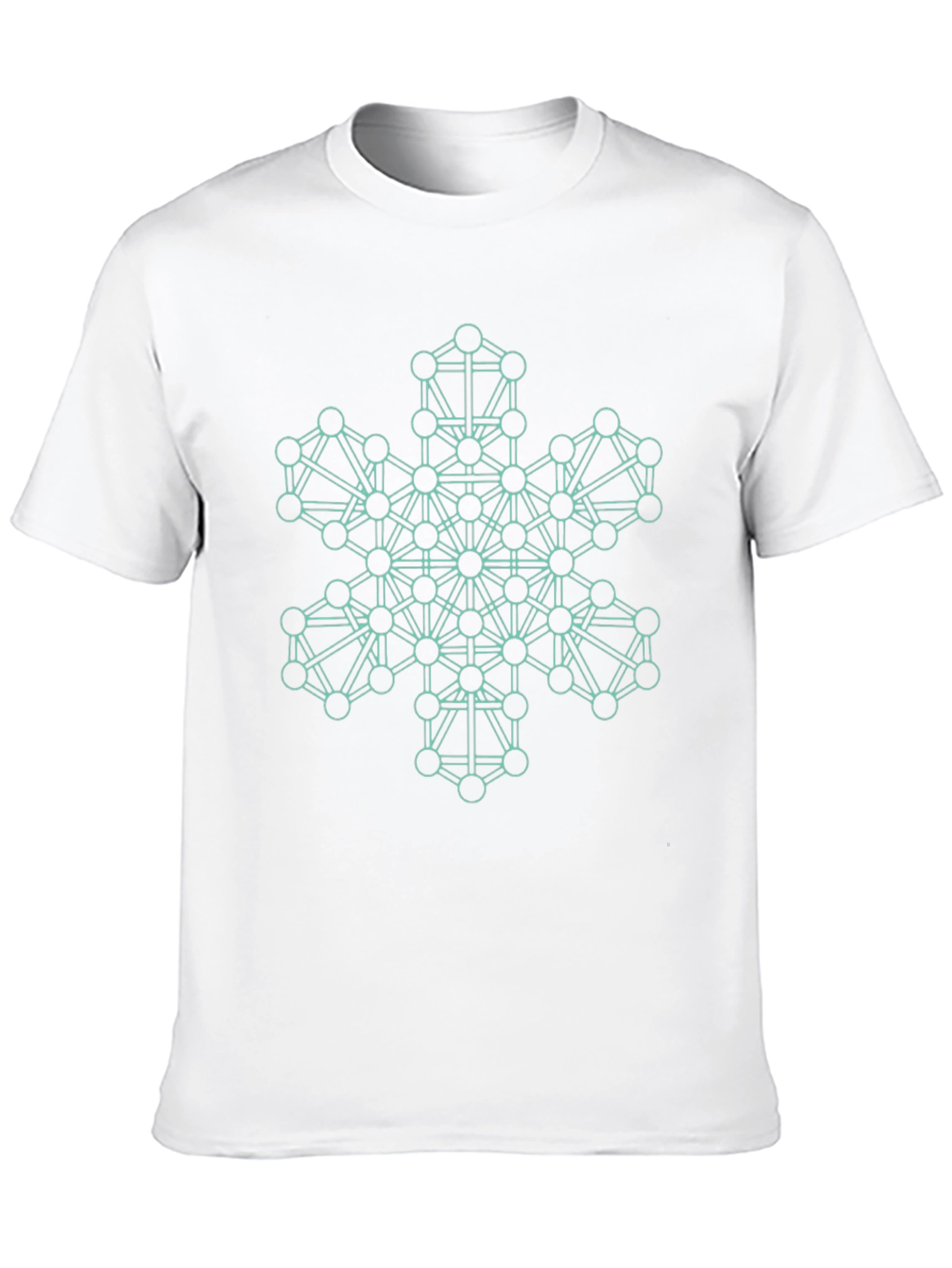 Geometric Snowflake Graphic Tee - Stylish Black T-Shirt