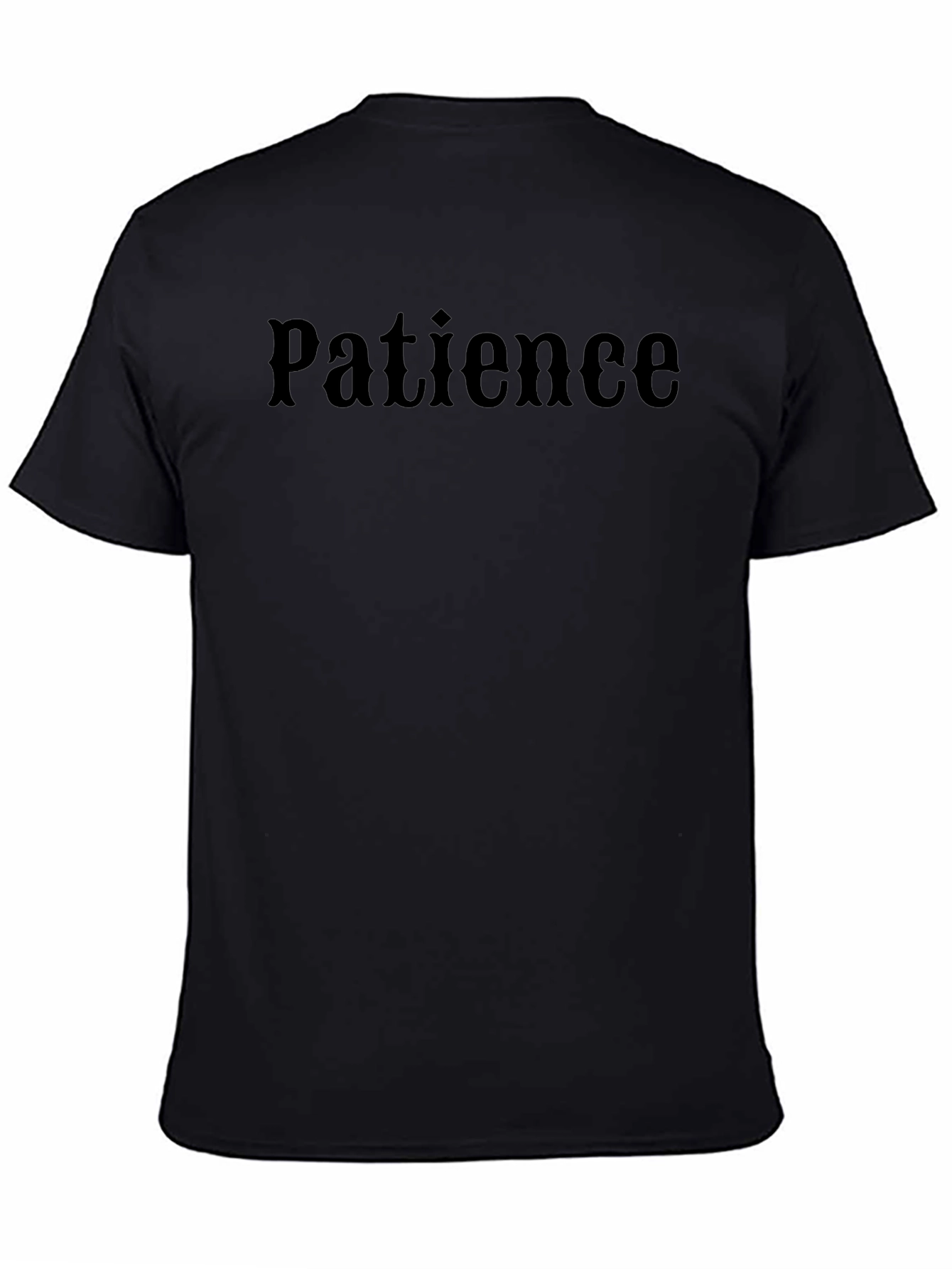 Patience Graphic Tee - Soft Cotton Black Shirt