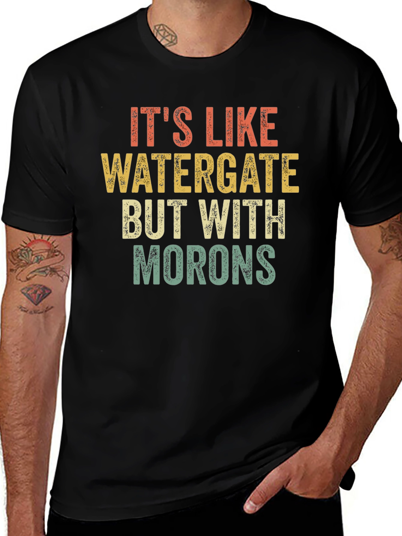 Its Like Watergate But with Morons Black T-Shirt