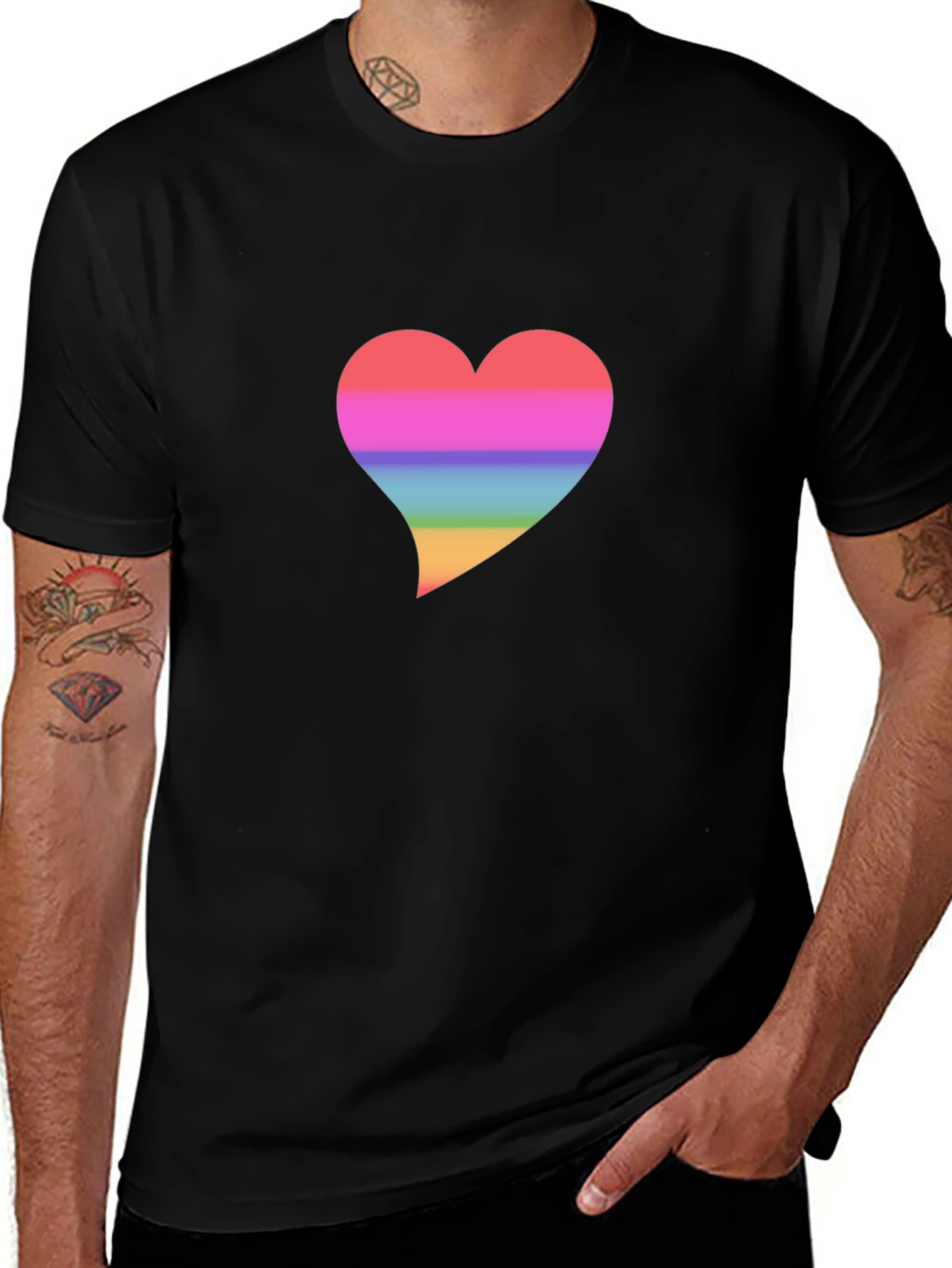 Rainbow Heart Graphic T-Shirt