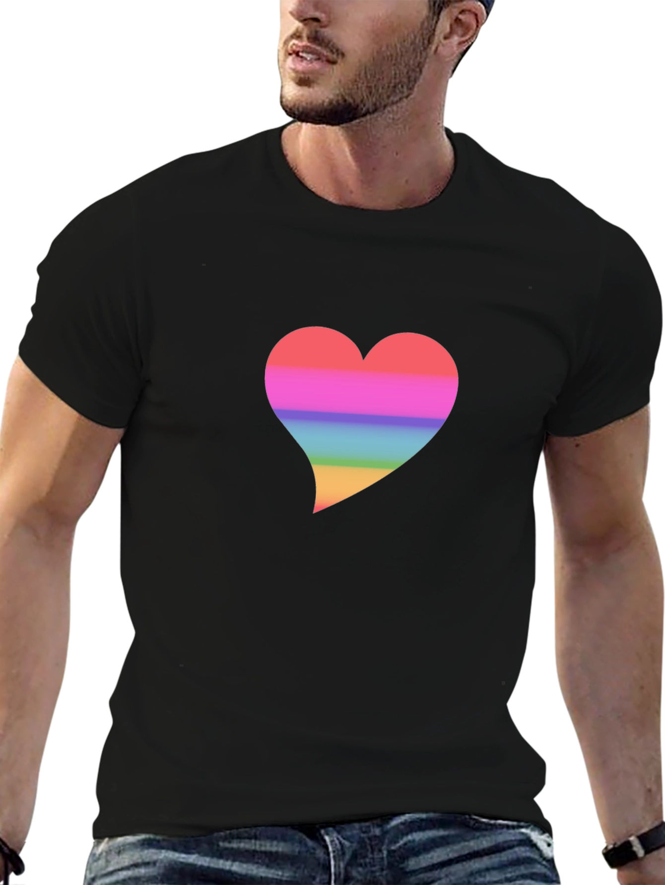 Rainbow Heart Graphic T-Shirt