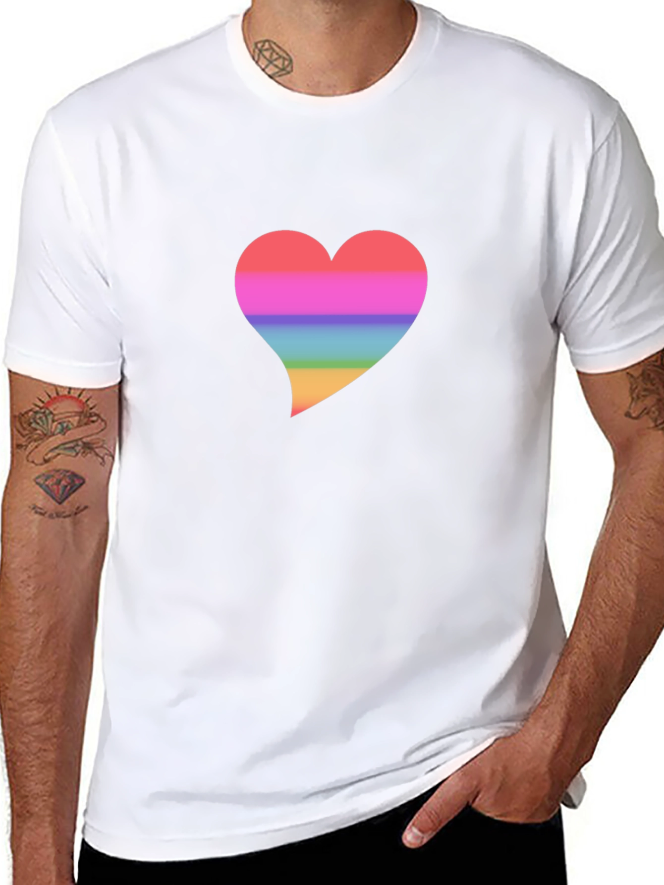 Rainbow Heart Graphic T-Shirt