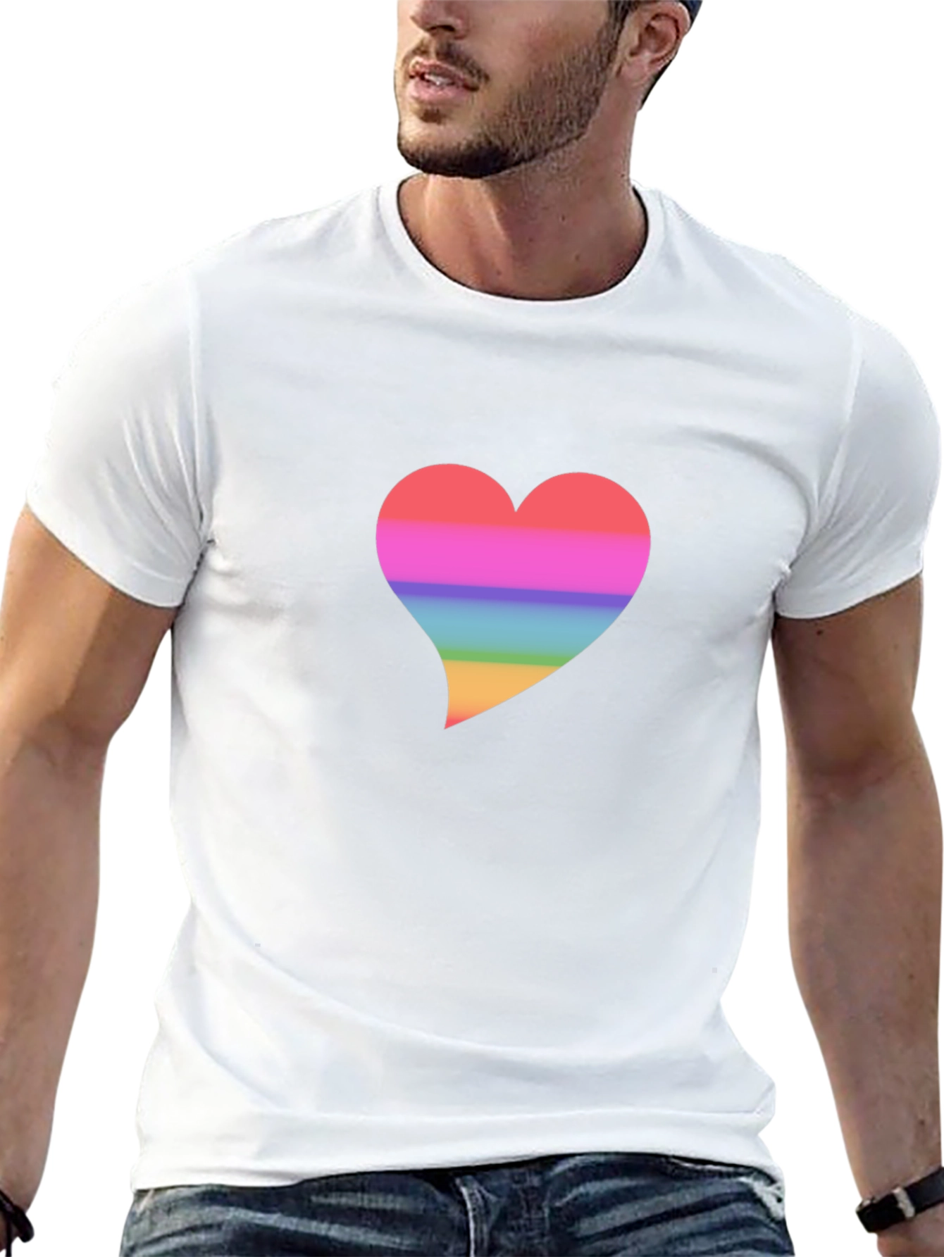 Rainbow Heart Graphic T-Shirt