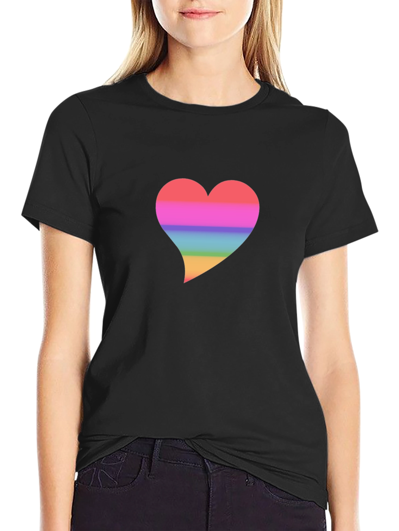 Rainbow Heart Graphic T-Shirt