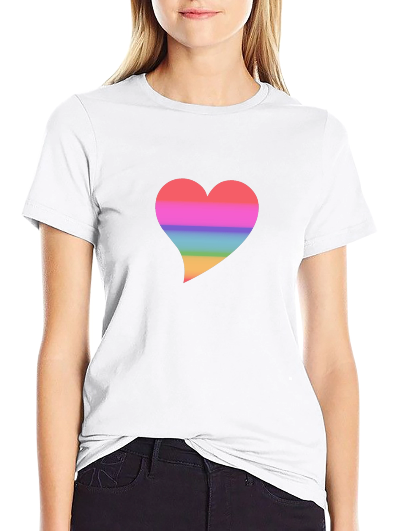Rainbow Heart Graphic T-Shirt