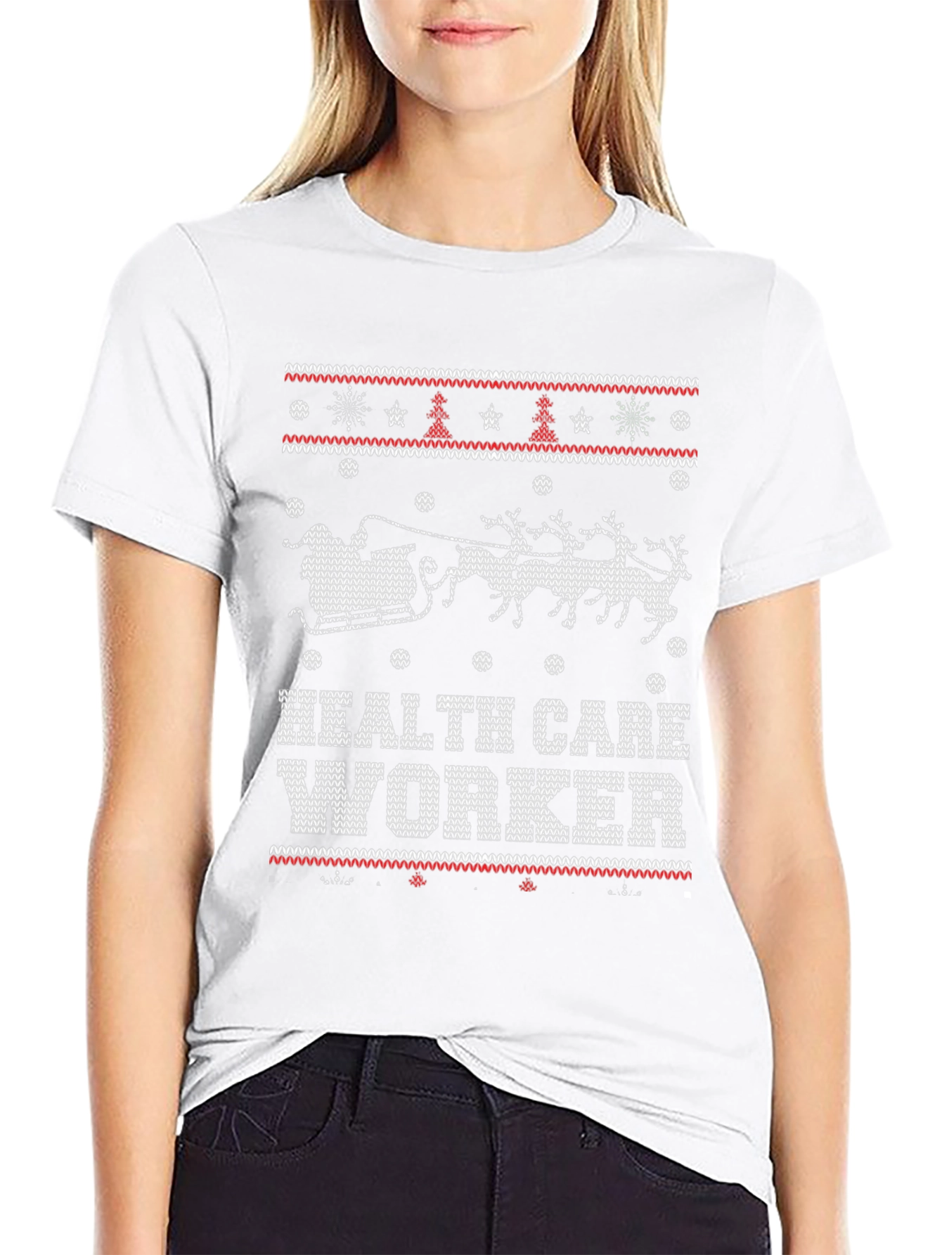 Health Care Worker Ugly Christmas Sweater T-Shirt