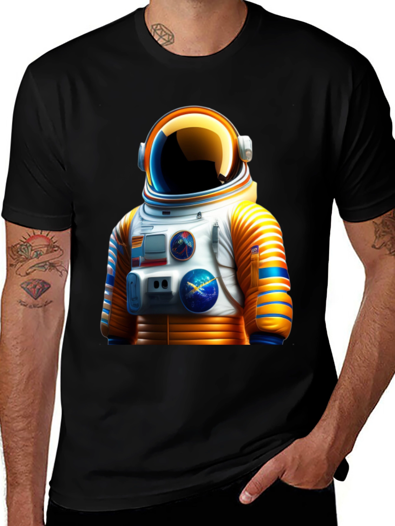 Astronaut Suit Graphic T-Shirt - Space Explorer Tee