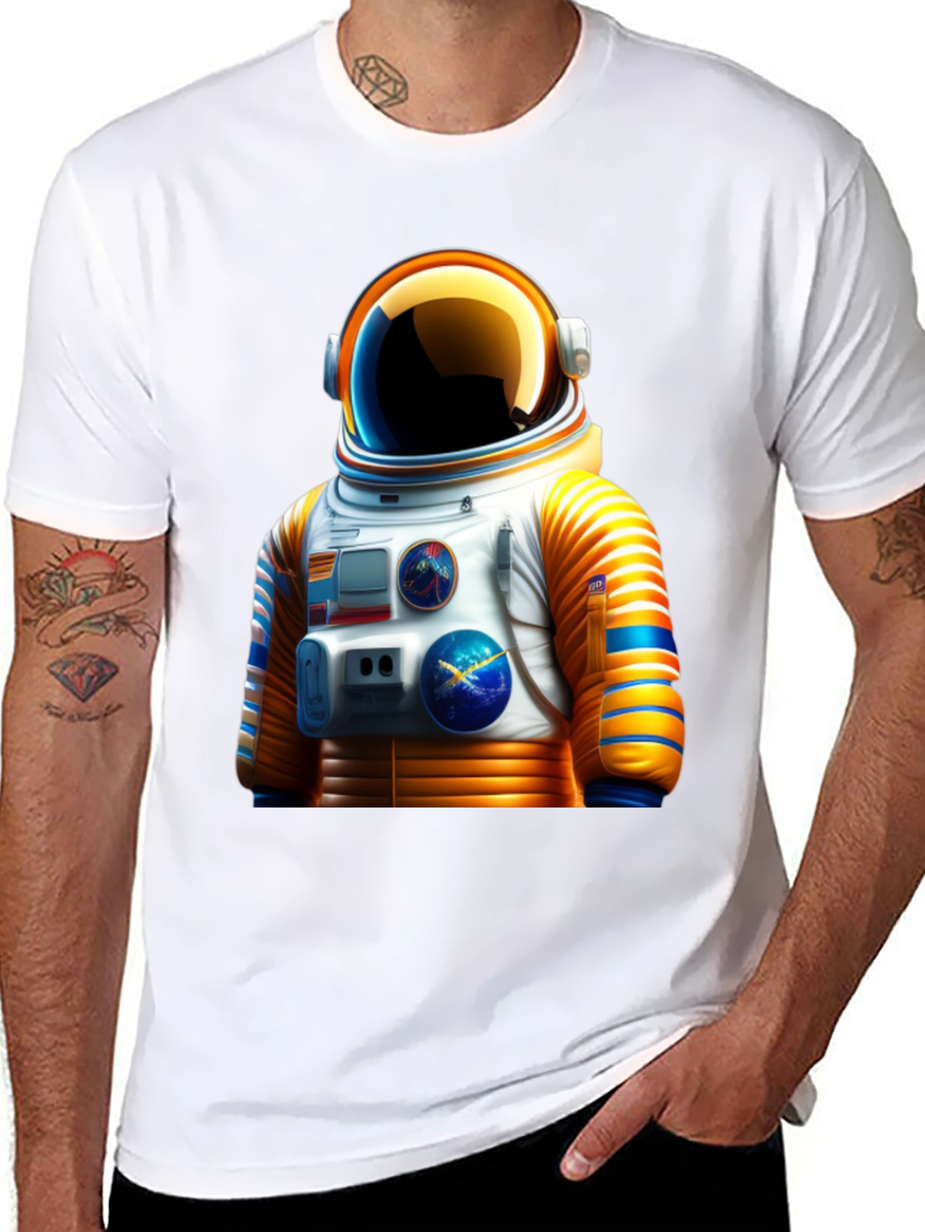 Astronaut Suit Graphic T-Shirt - Space Explorer Tee