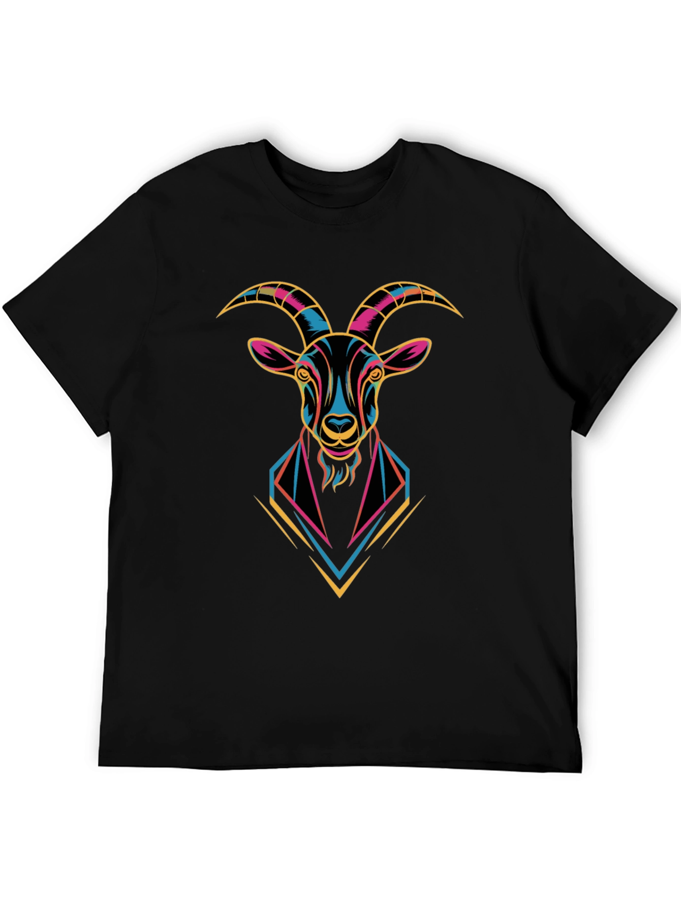 Goat Head Graphic Print Crew Neck T-Shirt