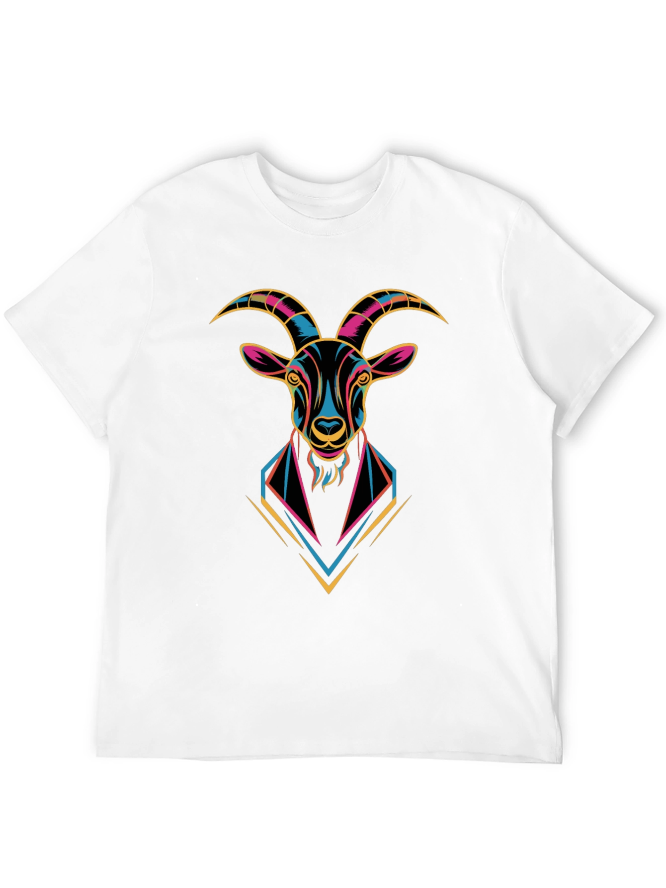 Goat Head Graphic Print Crew Neck T-Shirt