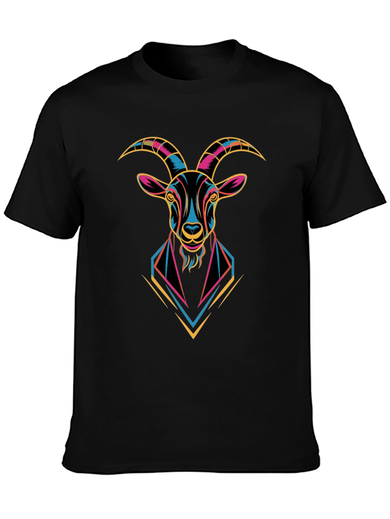 Goat Head Graphic Print Crew Neck T-Shirt