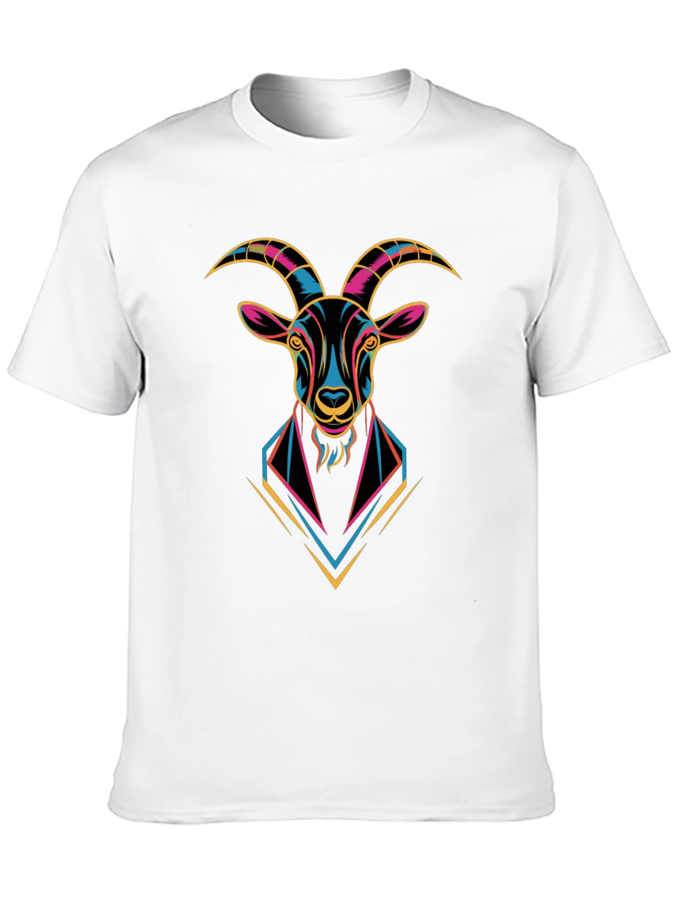 Goat Head Graphic Print Crew Neck T-Shirt