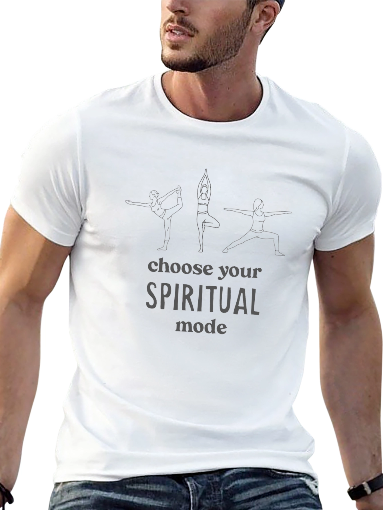 Spiritual Mode Yoga Graphic Black Tee