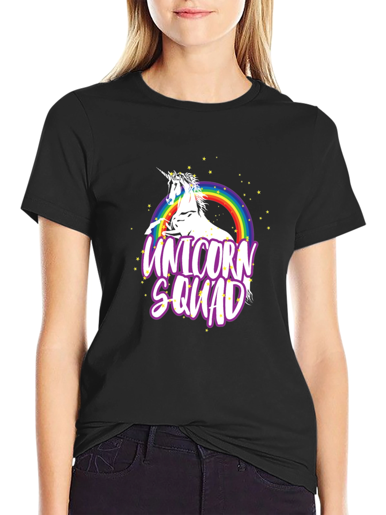 Unicorn Squad Black Graphic T-Shirt