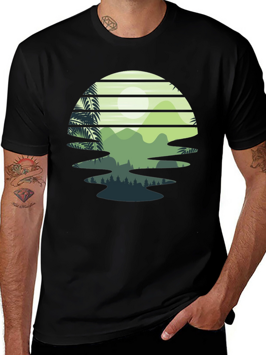 Retro Sunset Landscape Graphic Tee