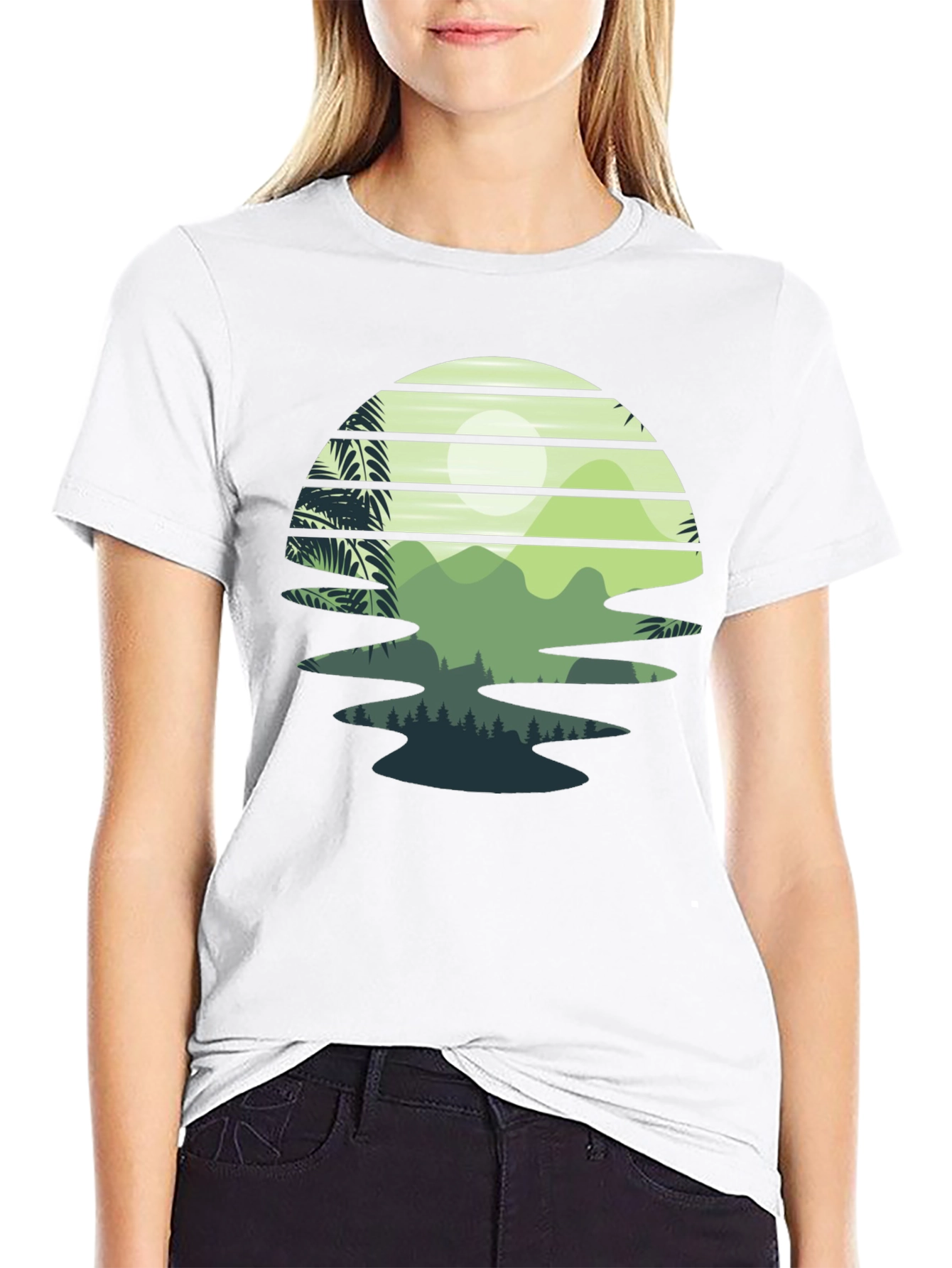 Retro Sunset Landscape Graphic Tee