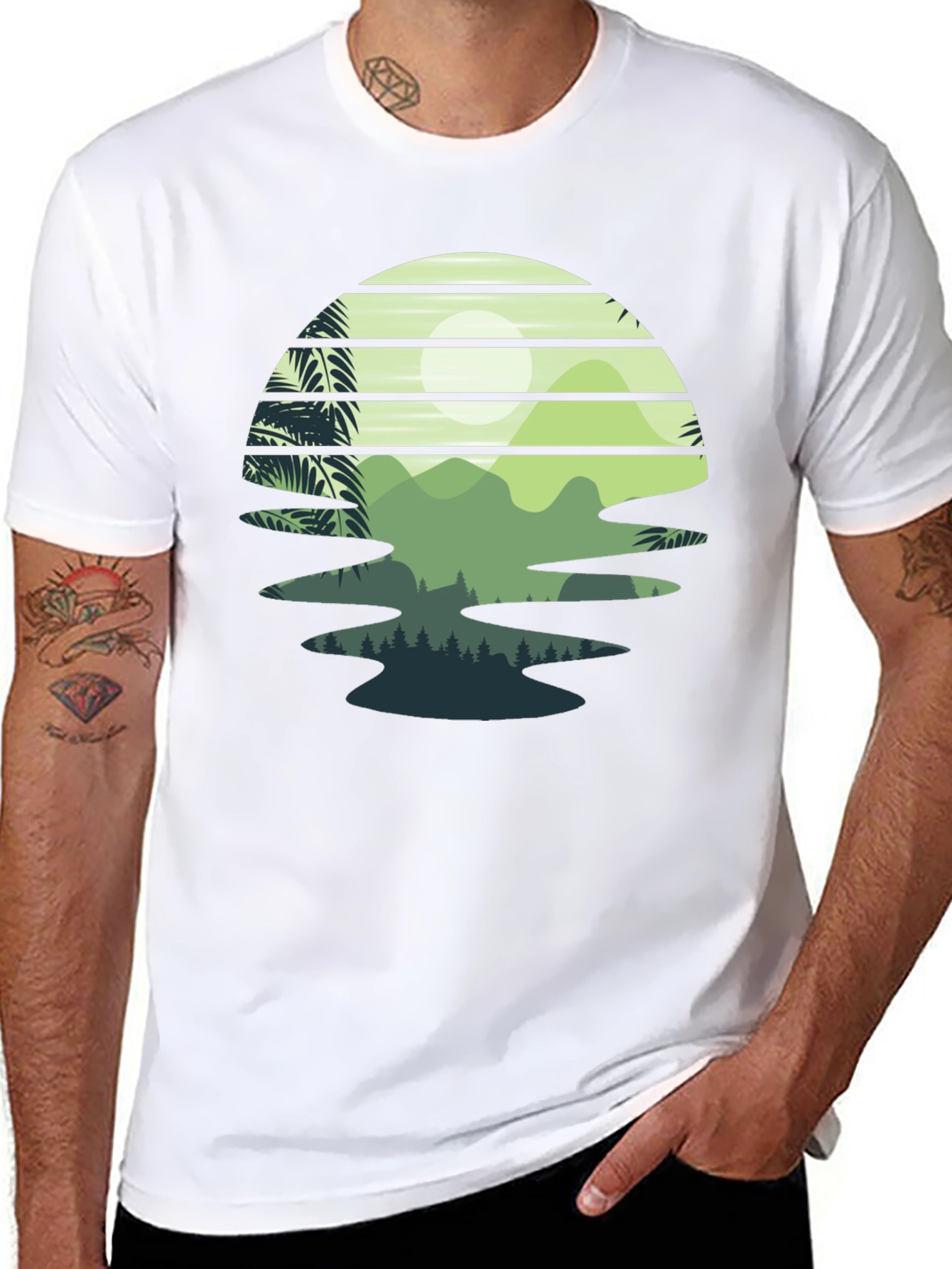 Retro Sunset Landscape Graphic Tee