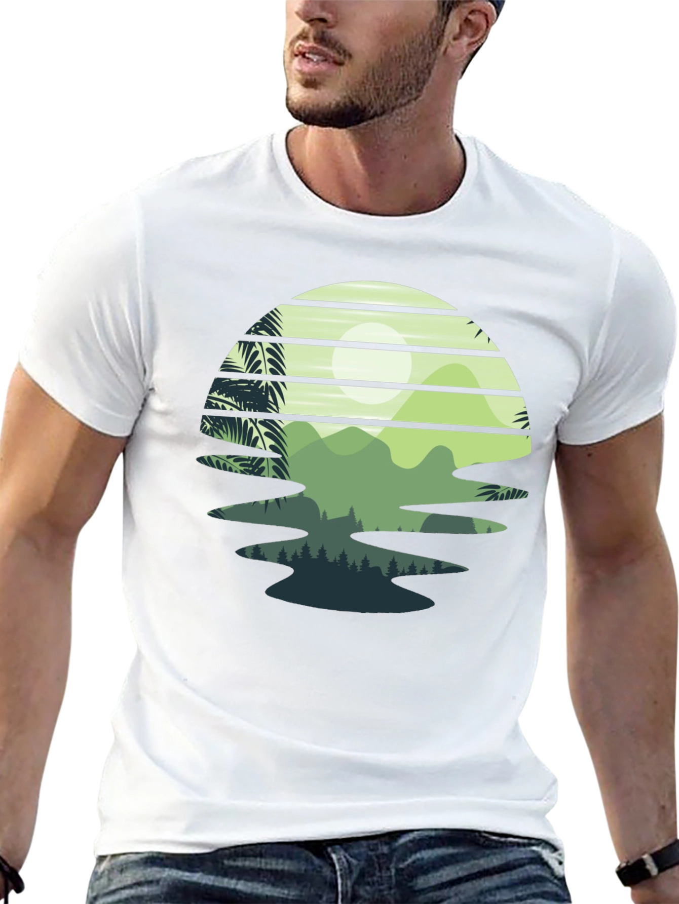 Retro Sunset Landscape Graphic Tee