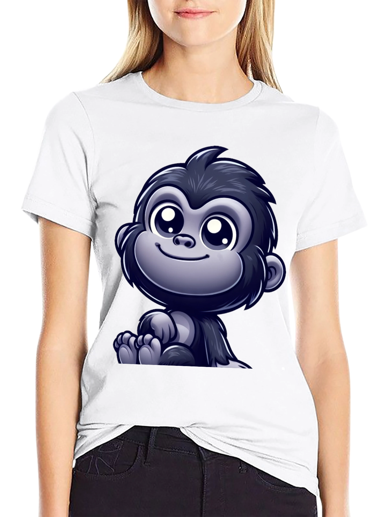 Cute Cartoon Gorilla Graphic T-Shirt