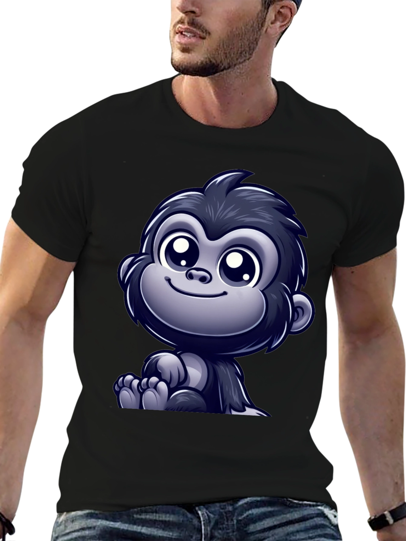Cute Cartoon Gorilla Graphic T-Shirt