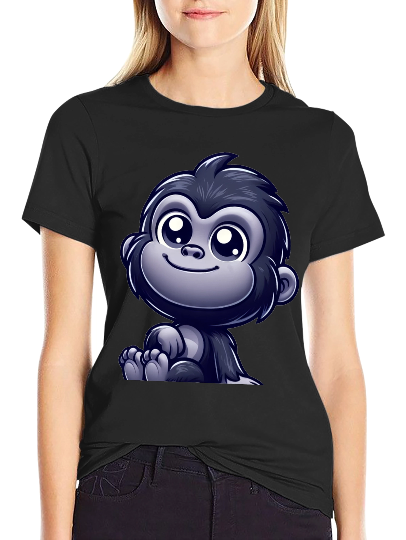 Cute Cartoon Gorilla Graphic T-Shirt