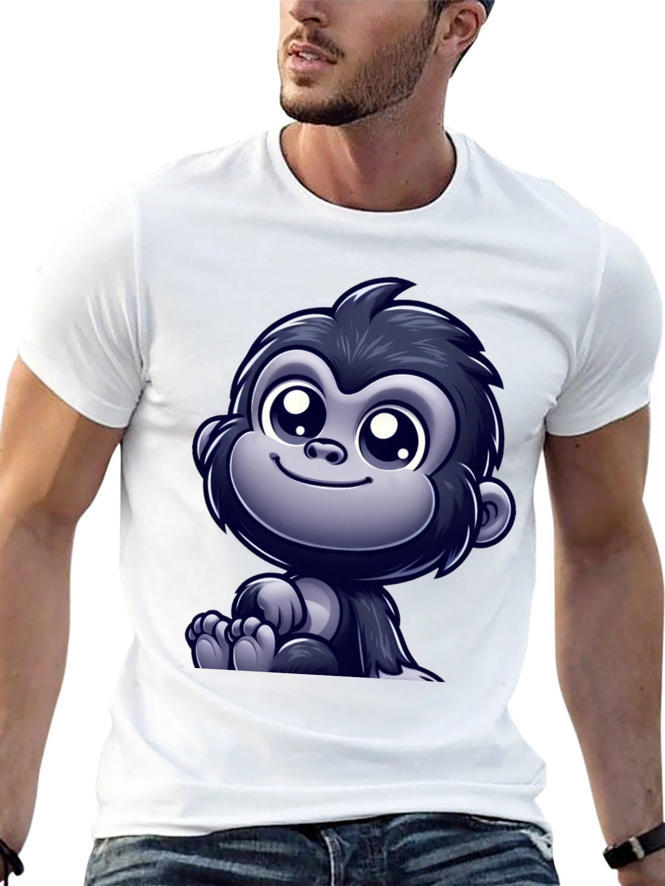 Cute Cartoon Gorilla Graphic T-Shirt