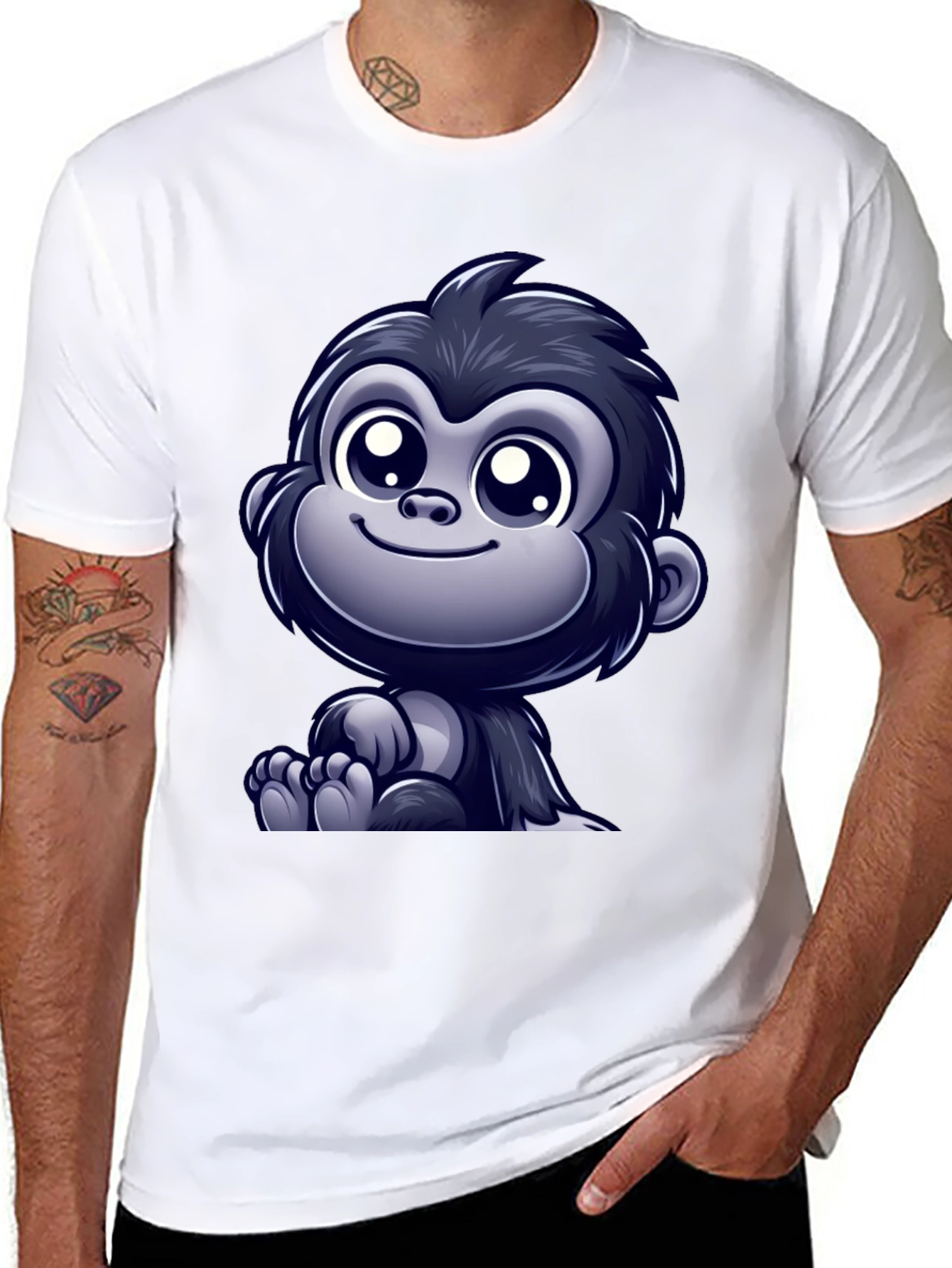 Cute Cartoon Gorilla Graphic T-Shirt