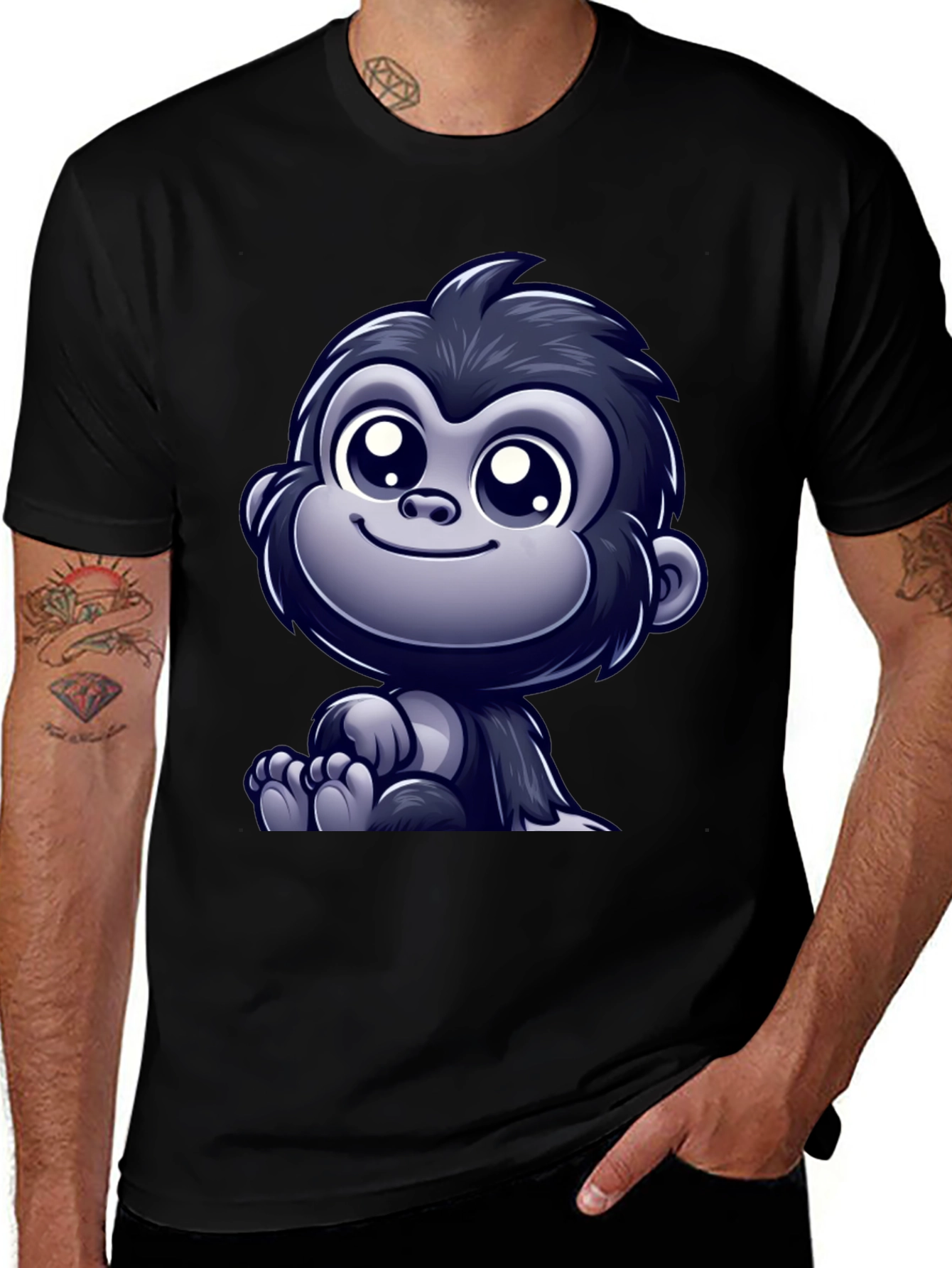 Cute Cartoon Gorilla Graphic T-Shirt