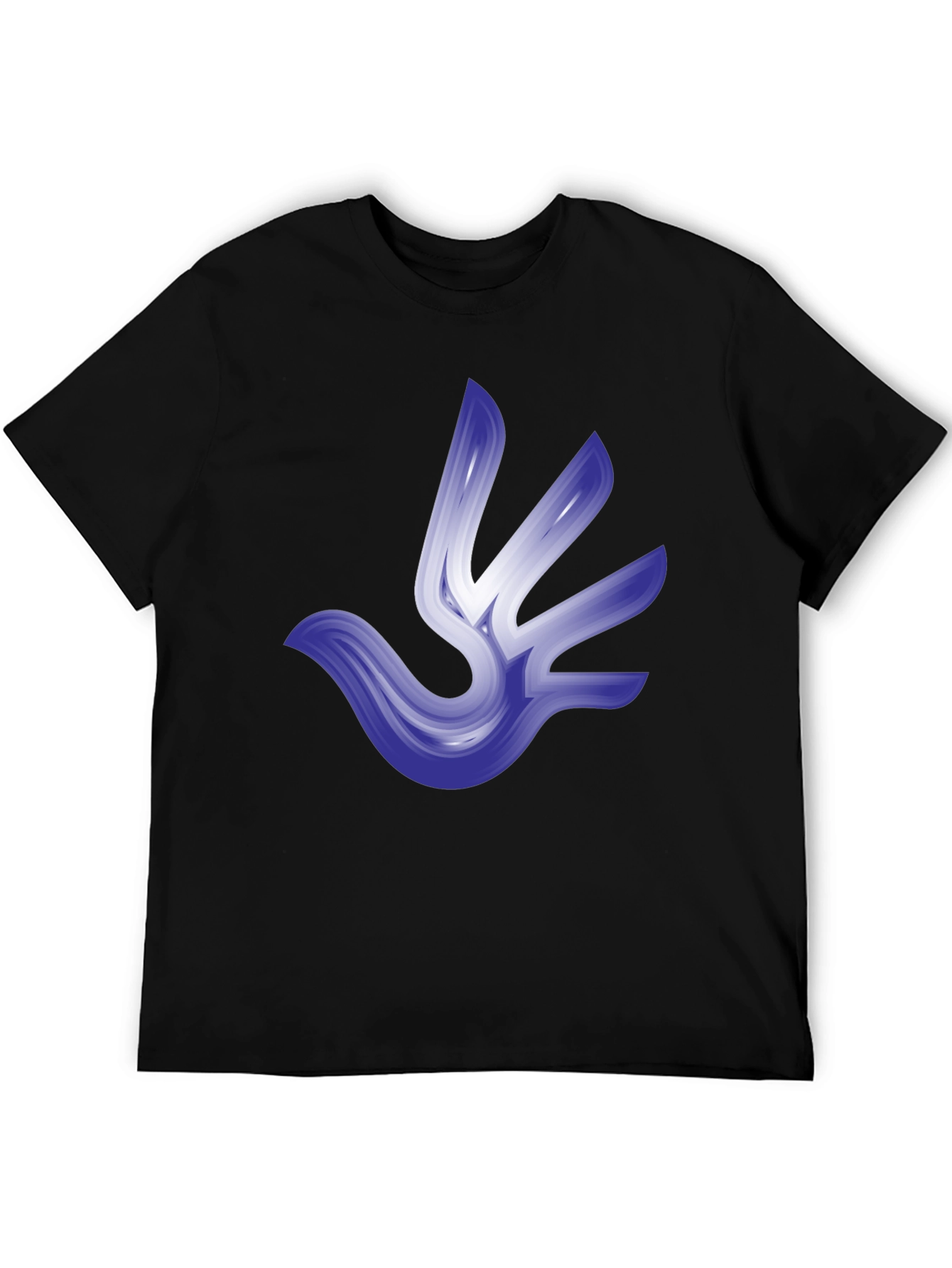 Abstract Bird Graphic T-Shirt - Stylish Black Tee