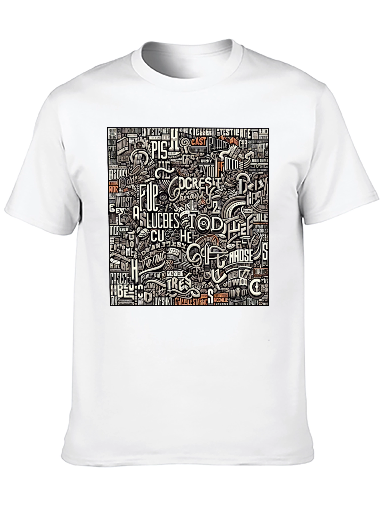Abstract Typography Graphic Print T-Shirt